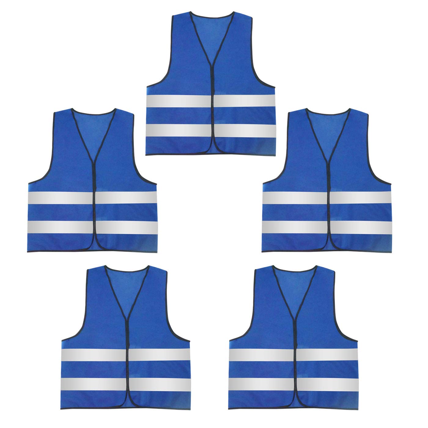 AIEOE 5 Stück Warnweste Set Atmungsaktive Sicherheitweste Unisex Pannenweste Reflektierende Schutzweste - Blau und Grau