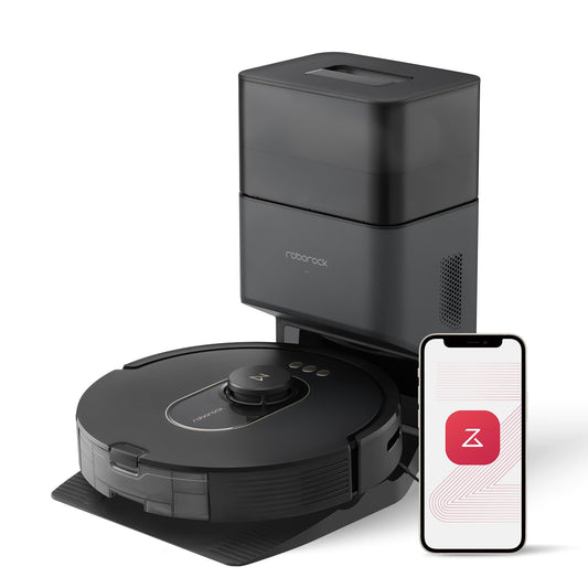 roborock Q5 Max+ Saugroboter mit automatischer Staubentleerung, 5.500 Pa Saugleistung, DuoRoller-Bürste, bis zu 7 Wochen freihändige Reinigung, PreciSense LiDAR-Navigation, App&Sprachsteuerung,Schwarz