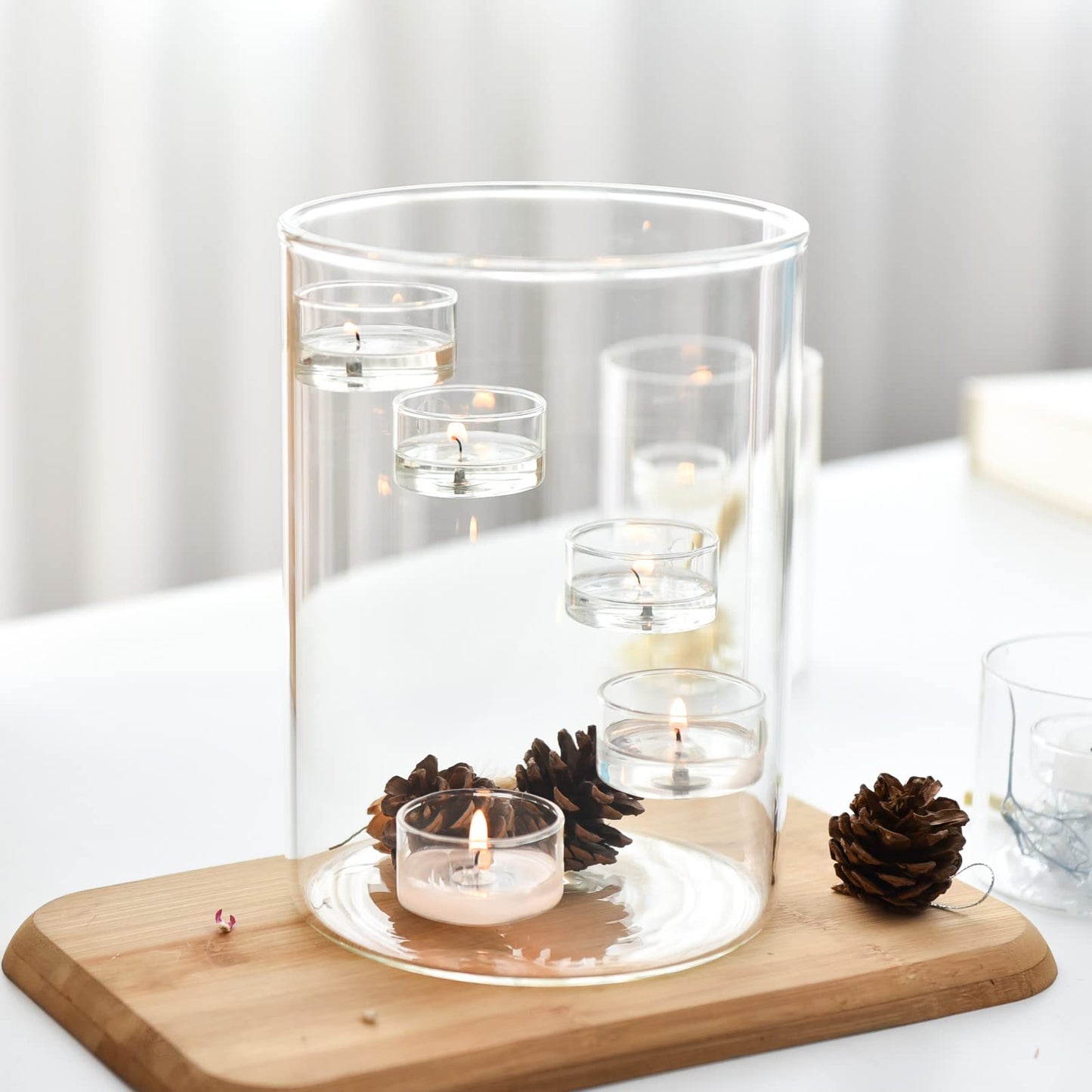Hurricane Kerzenhalter Glas Tee licht Kerzenhalter Säulen Kerzen 21cm hohe klare Votiv kerzenhalter für Hochzeits Tisch Mittelstücke Party Zuhause Wohnzimmer Dekoration-No.1