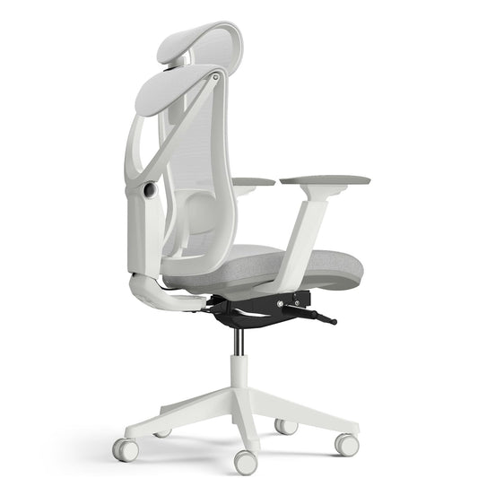 Desktronic Verstellbarer ergonomischer Bürostuhl | Schreibtischstuhl mit Lendenwirbelstütze - rückenfreundlich- Computerstuhl höhenverstellbar & rückenschonend - breites Polster SitPro (Grau)