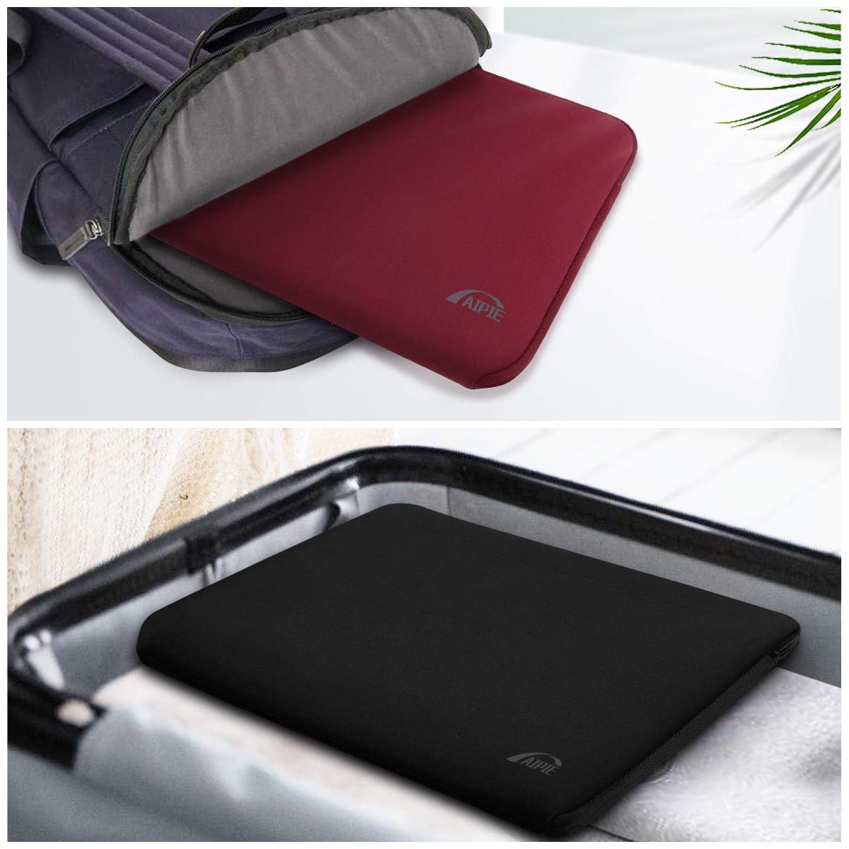 AIPIE Laptoptasche 15 15.6 Zoll Stoßfest 35.5x25x2 CM Laptop Notebook Tasche Aktentasche Herren Business Laptophülle Kompatibel Acer, Asus, Dell, Lenovo Sleeve Case Hülle Schutzhülle Schwarz 15,6 Zoll
