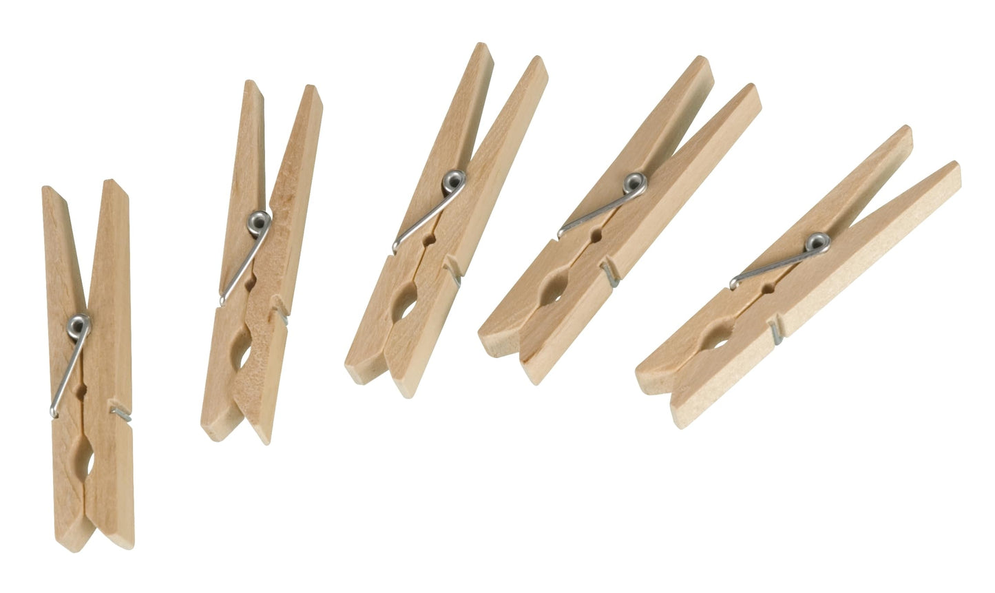 WENKO 50 Wäscheklammern aus FSC® zertifiziertem Holz, umweltfreundliche Holzklammern, Klammern zum Basteln und Dekorieren, je 7 cm, Natur