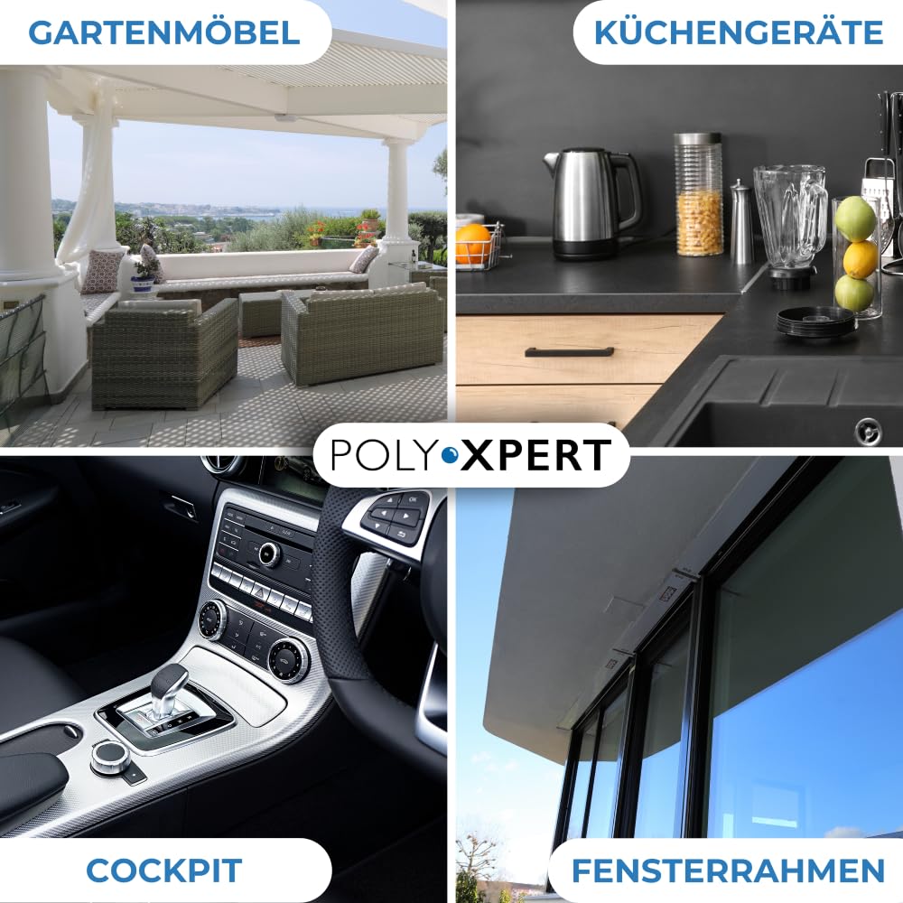 PolyXpert Antistatischer Kunstoff Reiniger & Pfleger 2x250ml - hochwertiger Universalreiniger für alle Kunstoffflächen - ideal für KFZ, Fensterrahmen, Küchengeräte, Fließen und Nikotinablagerungen