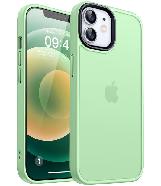 CANSHN Upgrade für iPhone 12/12 Pro Hülle [Militärschutz] Schutzhülle Samtige Touch Matt Anti-Kratzen Handyhülle iPhone 12/12 Pro Case, Matcha