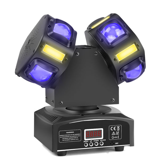 Discolicht Partylicht, Moving Head,LED RGB Licht DJ Projektor Musikgesteuert DJ Disco Lichter, DMX Effektstrahler,Für KTV Familientreffen Hochzeit Geburtstag Halloween (T08)