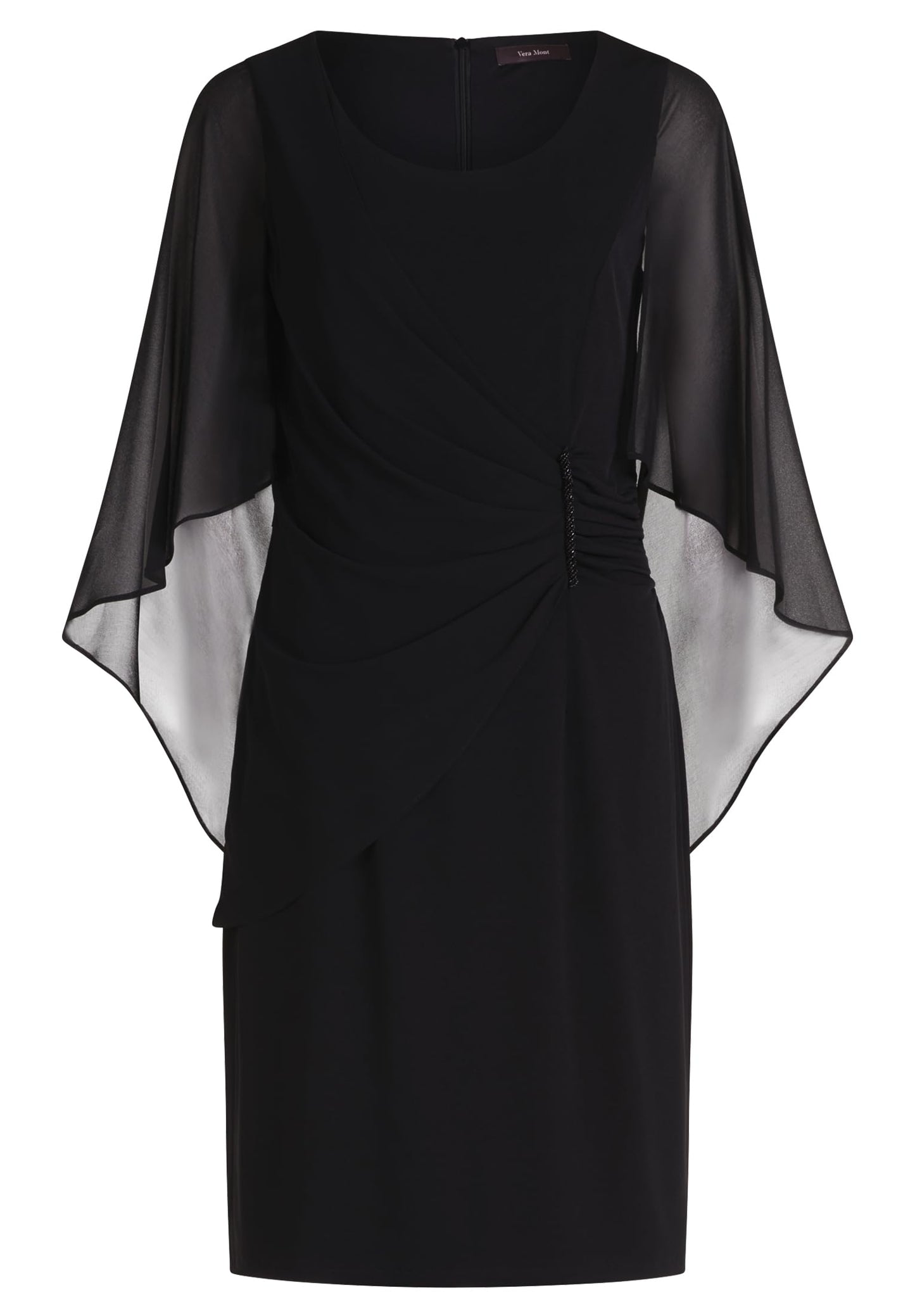 Vera Mont Damen Cocktailkleid mit Raffung Schwarz,44