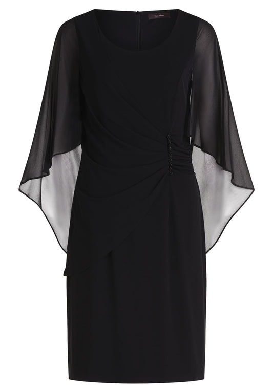 Vera Mont Damen Cocktailkleid mit Raffung Schwarz,44