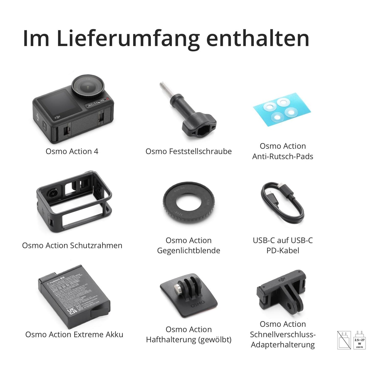 DJI Osmo Action 4 Standard-Combo – 4K/120fps wasserdichte Action-Kamera mit einem 1/1,3-Zoll-Sensor, atemberaubende Low-Light-Aufnahmen, 10-Bit- und D-Log M-Farbleistung, langlebiger 1.770 mAh-Akku