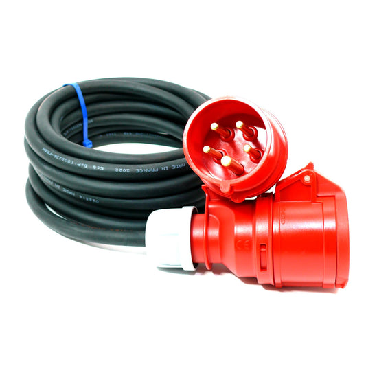 CEE Starkstromkabel (1,5m-50m) 16A Verlängerungskabel Titanex H07RN-F 5x1,5mm² mit PCE Shark Stecker und Kupplung, Business-Line von Event-Kabel (15 Meter)