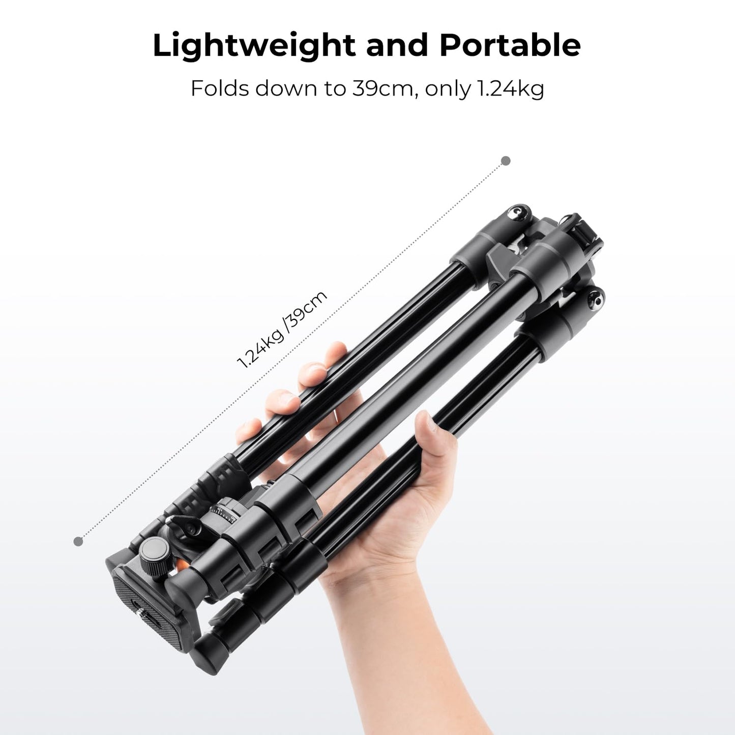 K&F Concept K234A0 Kamera Stativ mit Auslegearm,163cm Handy Stativ, Tripod für unterwegs, Stativ für Smartphone mit Handyhalterung, Aluminium Reisestativ mit BH-28L Kugelkopf