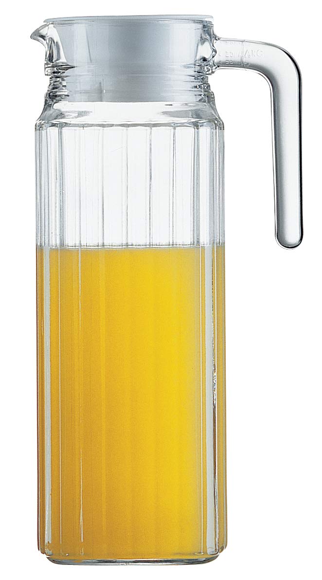 Luminarc ARC 70361 Quadro Krug, Kühlschrankkrug mit Deckel, 1.1 Liter, Glas, transparent, 1 Stück