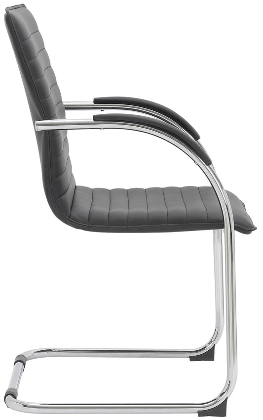 CLP Besucherstuhl Tira Kunstleder I Freischwinger Mit Gepolsterter Sitzfläche, Farbe:schwarz