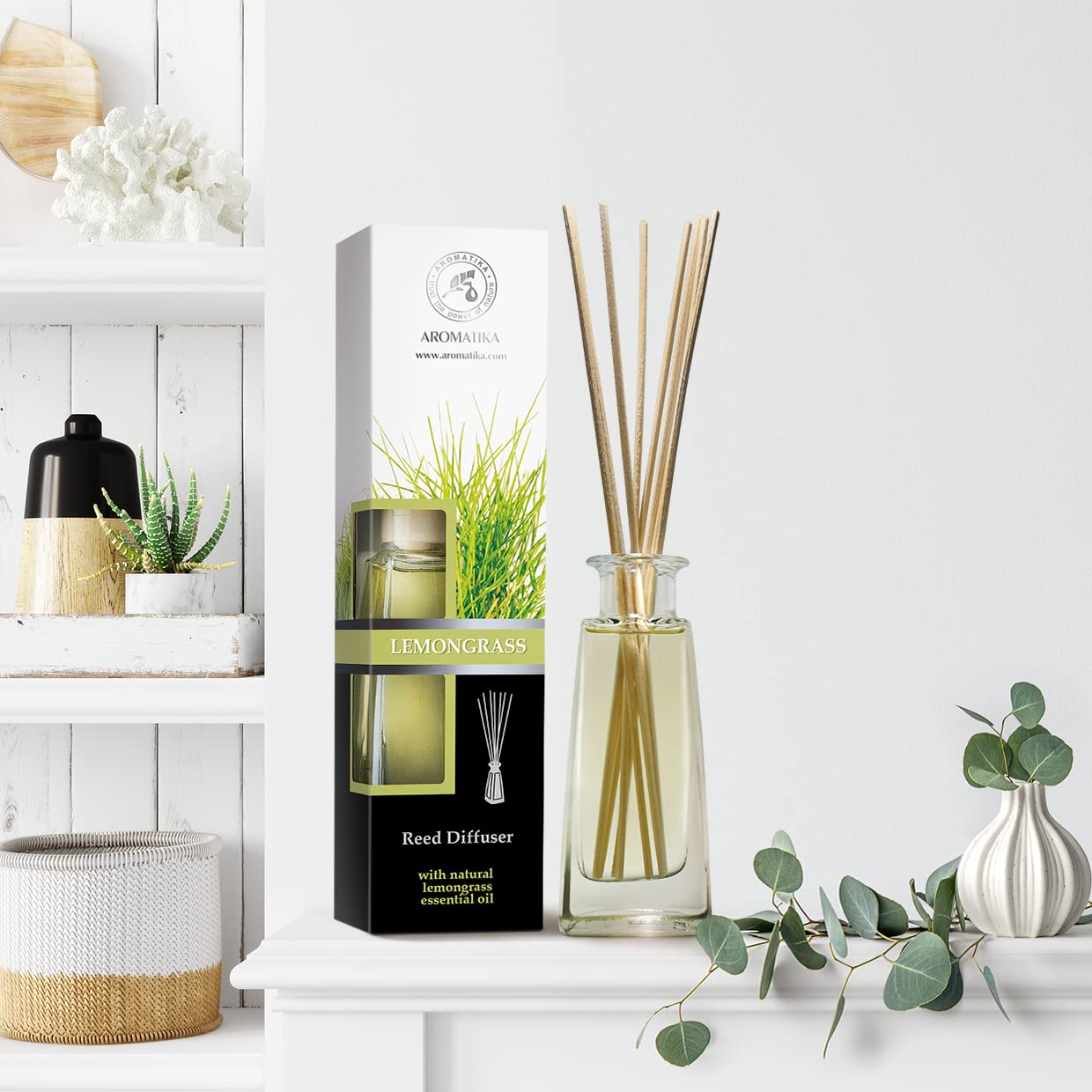 Raumduft Diffuser Zitronengras 100ml - Natürliches ätherisches Zitronengrasöl - Lufterfrischer - Raumbeduftung - Frischer und Langanhaltender Aroma