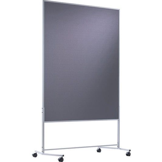 eurokraft | basic | Moderationswand | mobil | Textilbezug | BxH 1200 x 1500 mm | grau
