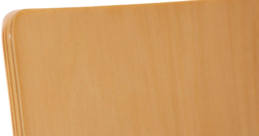 CLP 8er-Set Wartezimmerstuhl Pepe mit ergonomisch geformten Holzsitz und Metallgestell I 8X Konferenzstuhl erhältlich, Farbe:Natur