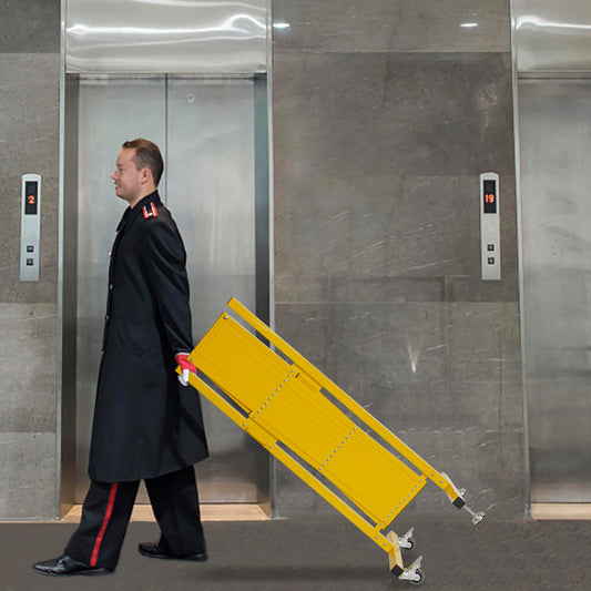 OUUTMEE Scherengitter ausziehbar, maximaler Breite 330cm x Höhe 120 cm, Teleskop-Tor, Baustelle/Bahnhof/Schule/Garage, Gitter-Akkordeon-Zaun, Zaun/Zaun, Zauntor (leicht, kompakt) Gelb