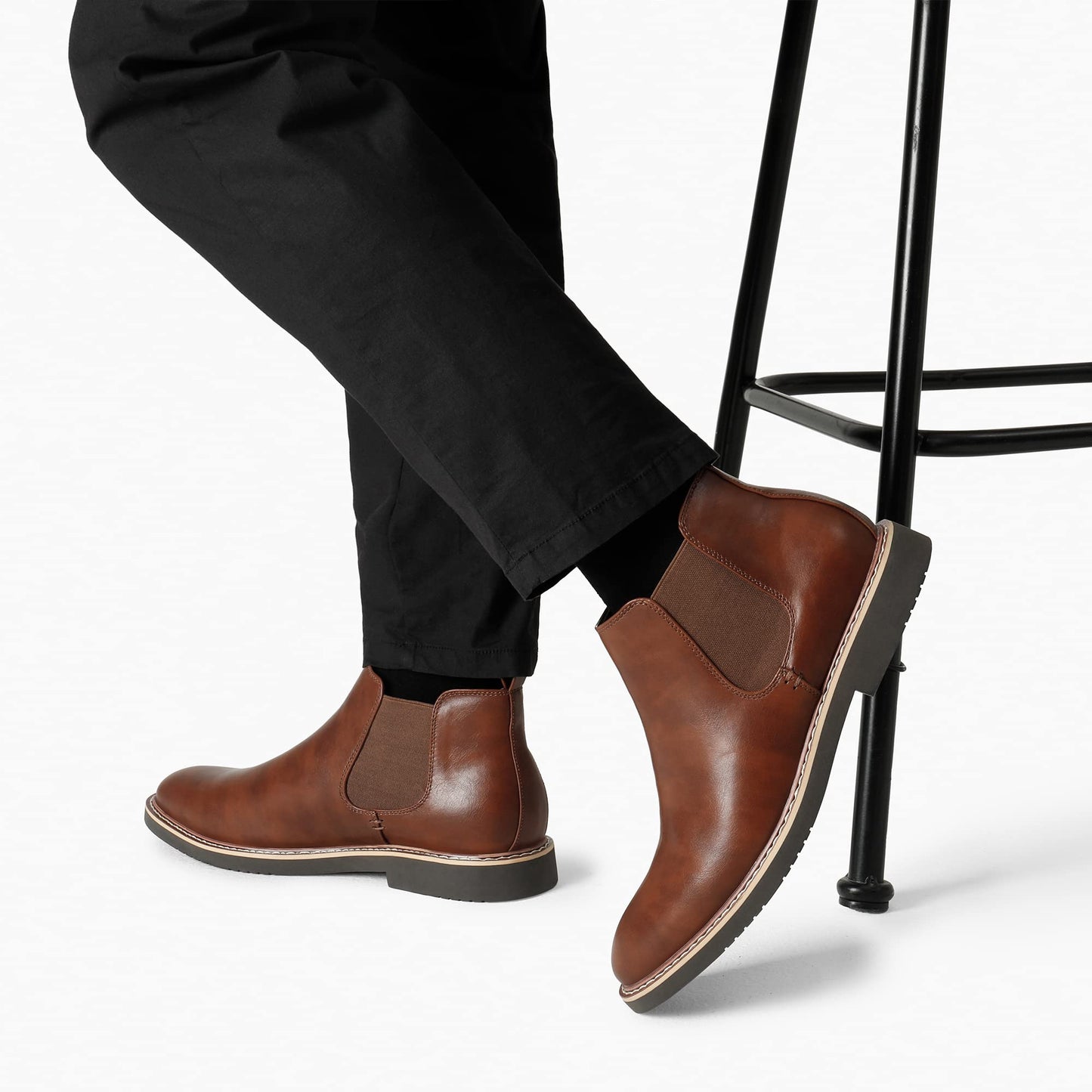 Bruno Marc Herren Stiefel Chelsea Boots Stiefeletten Stiefel BRAUN SBBO2218M-E Größe 47 (EUR)