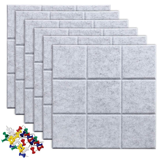 Uoisaiko Große Filz Pinnwand Selbstklebend mit 30 Pinnnadeln, 6 Stück 30x30cm Filzboard Memotafeln Memo Boards Bulletin Board Wanddekoration für Büro Küche, Fotos Memos