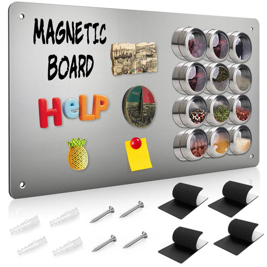 Raweao Magnettafel für Wand Urlaubs Magnete 43.5x30cm, A3 Groß Magnetwand Kinder, Edelstahl Magnetisch Tafel Klein zum Aufhängen, Metalltafel für Wohnung Büro Küche