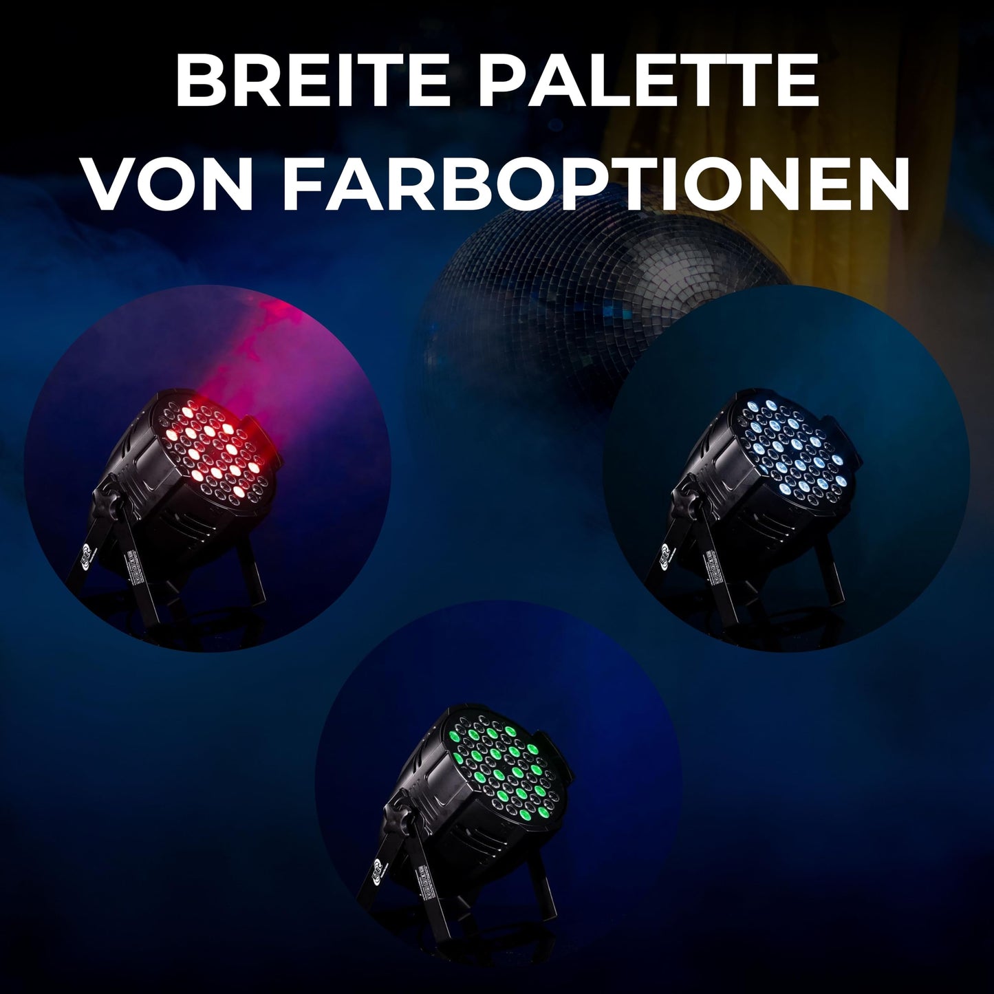 ETEC Professional LED PRO PAR 54x3 Watt RGBW PAR Scheinwerfer Disco Party Effekt Spot DJ DMX Floorspot Bühnenscheinwerfer Veranstaltung Beleuchtung Show Farbmischung