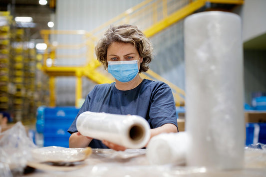 Inoverse 6 Rollen Stretchfolie Transparent Wickelfolie 40cm/900gr, Folie Für Möbel & Umzug, Palettenfolie, Handstretchfolie, Verpackungsfolie auf Rolle, Strechfolienrolle, Verpackungsmaterial