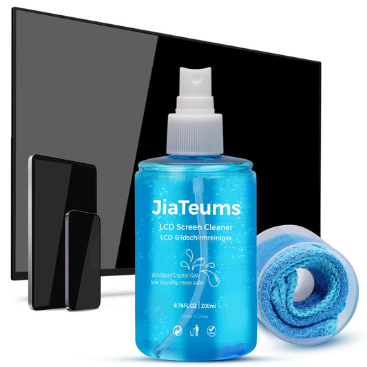 JiaTeums 200ml Bildschirmreiniger mit Mikrofasertuch,TV Reiniger,Screen Cleaner,Streifenfreie Reinigung für Laptop