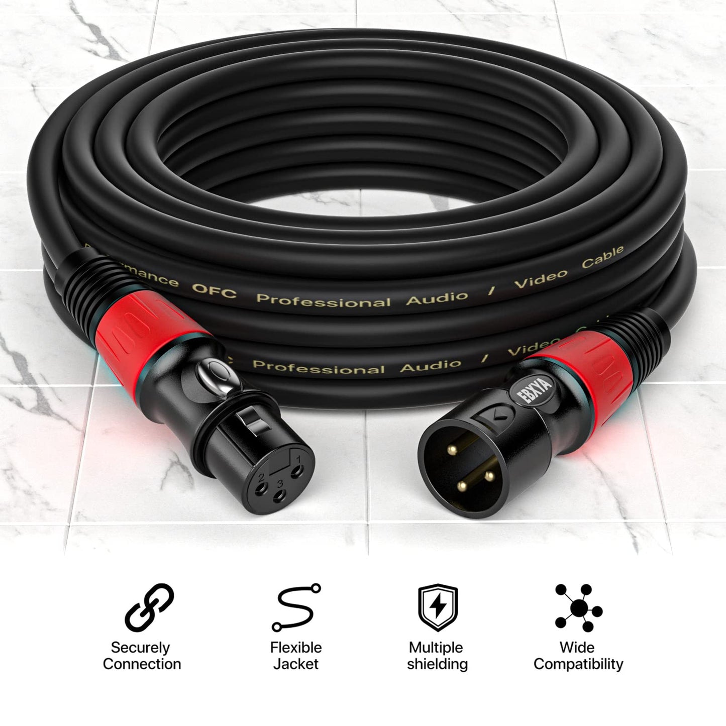 EBXYA XLR Kabel Mikrofonkabel 8M 2 Pack 3-Pin Balanced XLR Stecker zu Buchse Kabel Mehrfarbig Mikrofonkabel DMX Kabel Mikrofon Patch Kabel