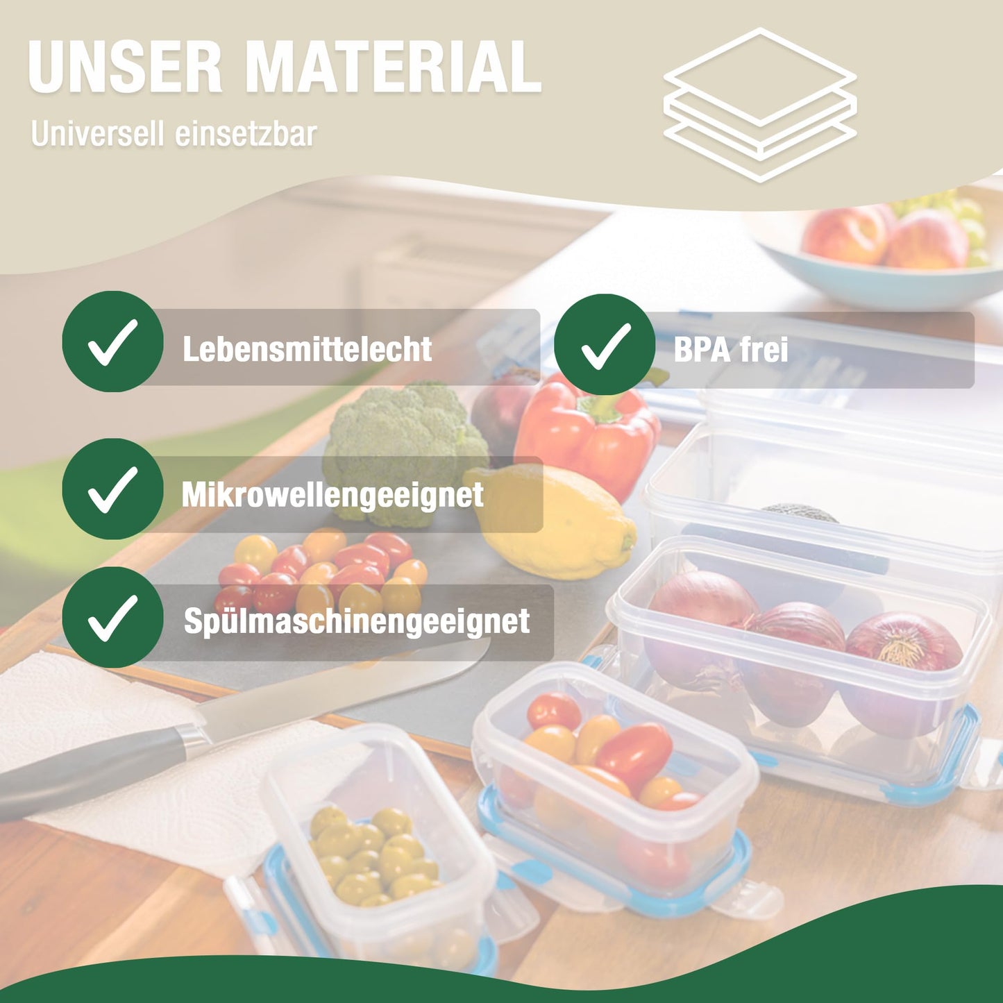 ATHLON TOOLS 4x 2L Frischhaltedosen-Set in Gastro-Qualität - 100% luftdicht und auslaufsicher -40 bis +100 Grad - für alle Lebensmittel - BPA-frei - Vorratsdosen für Kühlschrank [MADE IN EU]