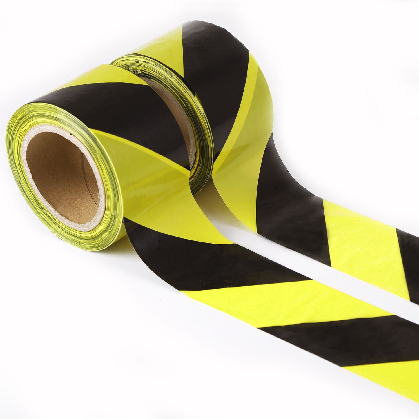 TopSon nicht klebendes Polyethylen Warnband 70mm.200.0.03mm gelbes schwarzes Gefahrenwarnband Gefahrengebäude Polizei Tatort Klebeband