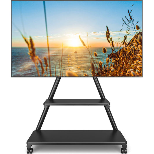 TVON TV Ständer Rollbar Fernsehständer höhenverstellbar schwenkbar TV Wagen mit Rollen für 32-80 Zoll Flach & Curved Fernseher bis zu 68 KG Max. VESA. 600 * 400