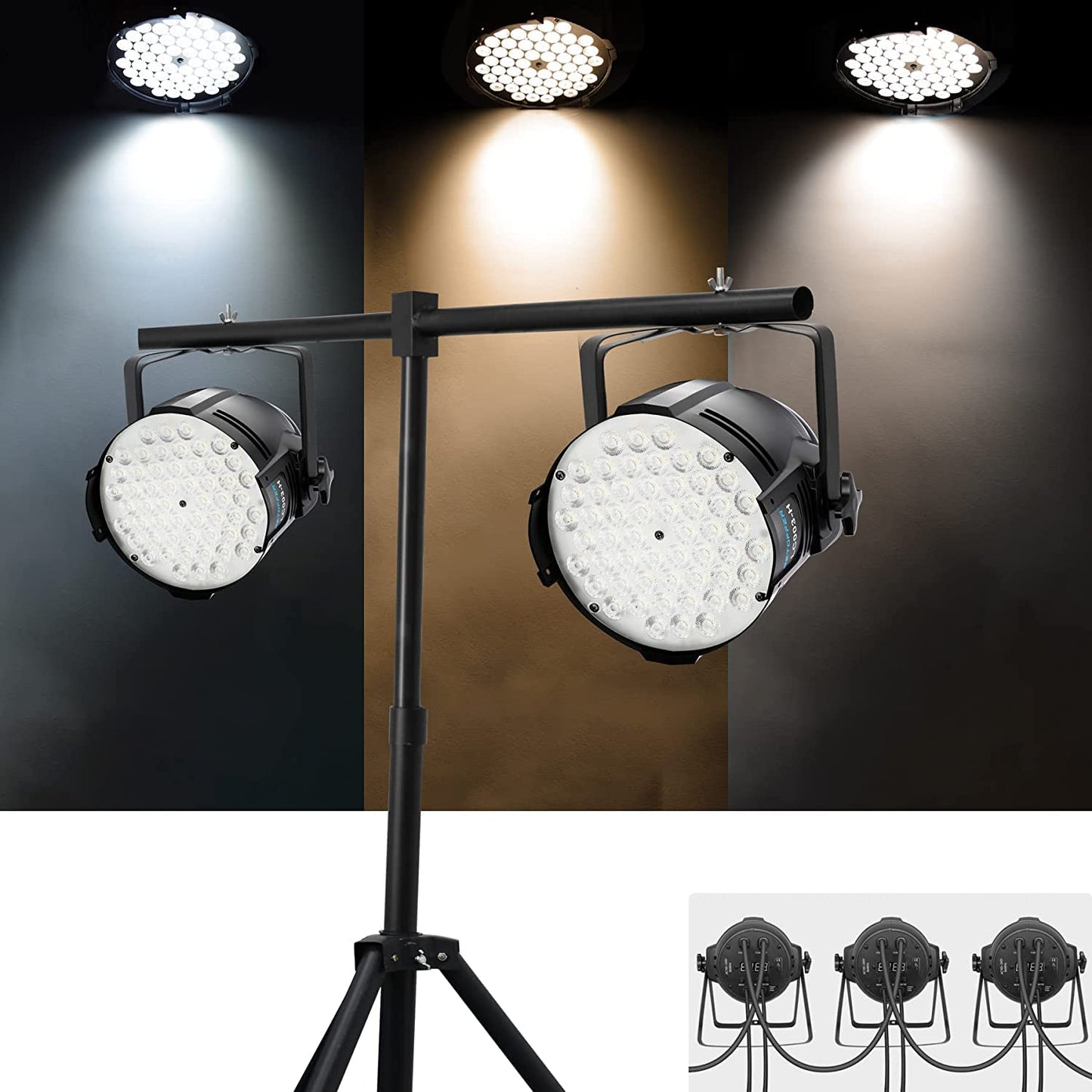 BETOPPER LED Par Scheinwerfer Bühnenlicht 54 x 2w Kalt/Warmweiß Lichteffekte Beleuchtung Partylicht mit DMX512 LED Par Strahler für Kirche, Bar, Party, Studio, Theater (4 PCS)