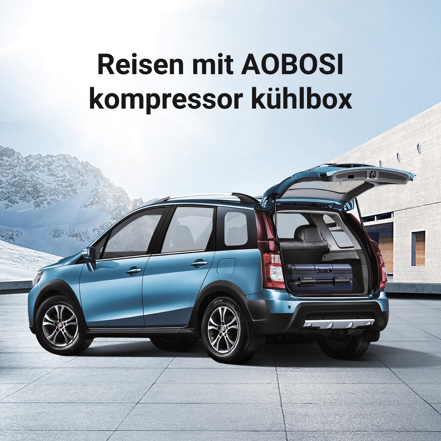AAOBOSI 35 L Kompressor Kühlbox Dual Zone, Kühlbox Auto Mit WIFI-APP-Steuerung USB-Anschluss, 12/24 V und 100-240 V Kühlbox bis -20 °C für Auto, Lkw, Boot, Reisemobil,Camping