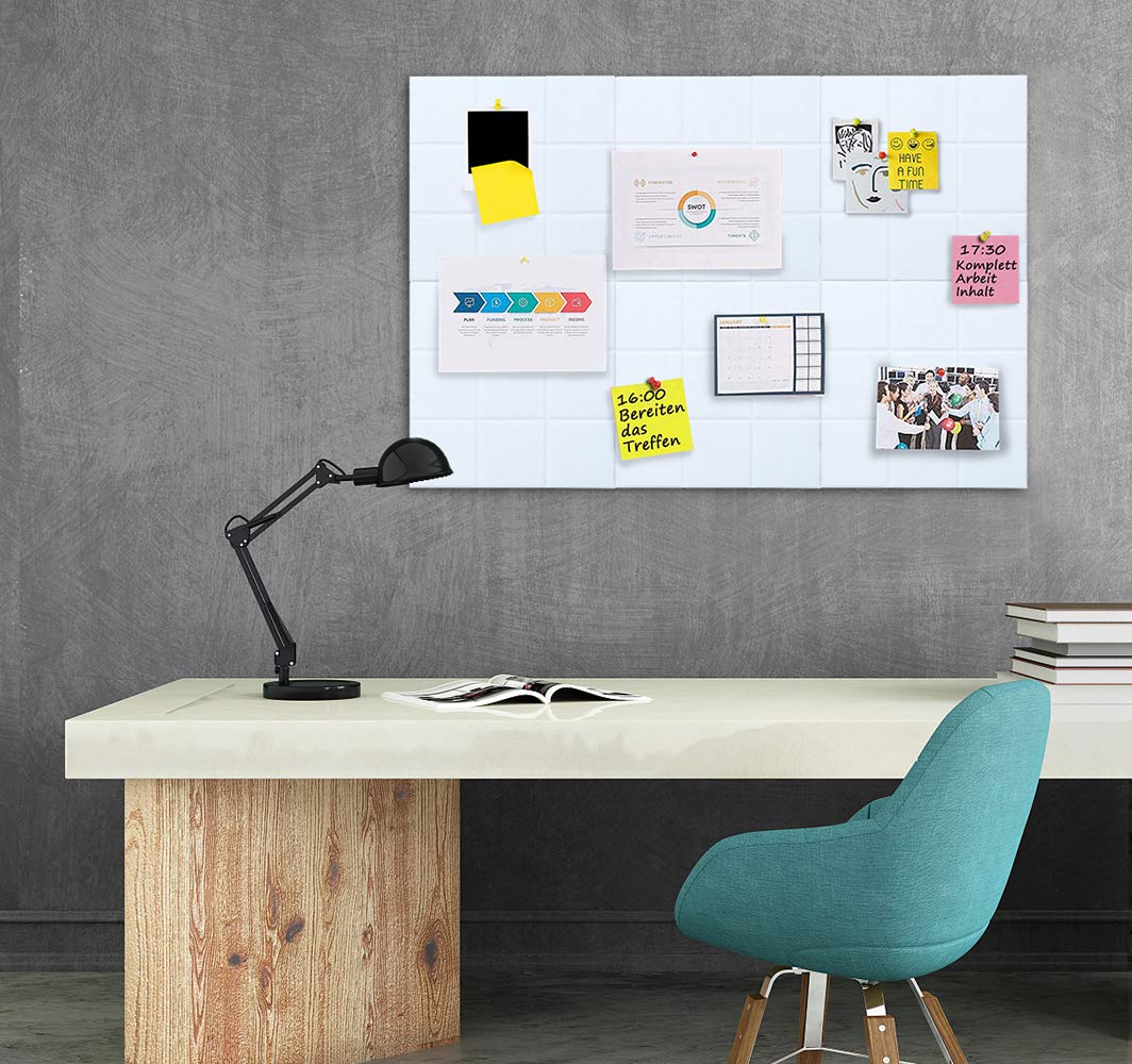 Uoisaiko Große Filz Pinnwand Selbstklebend mit 30 Pinnnadeln, 6 Stück 30x30cm Filzboard Memotafeln Memo Boards Bulletin Board Wanddekoration für Büro Küche, Fotos Memos