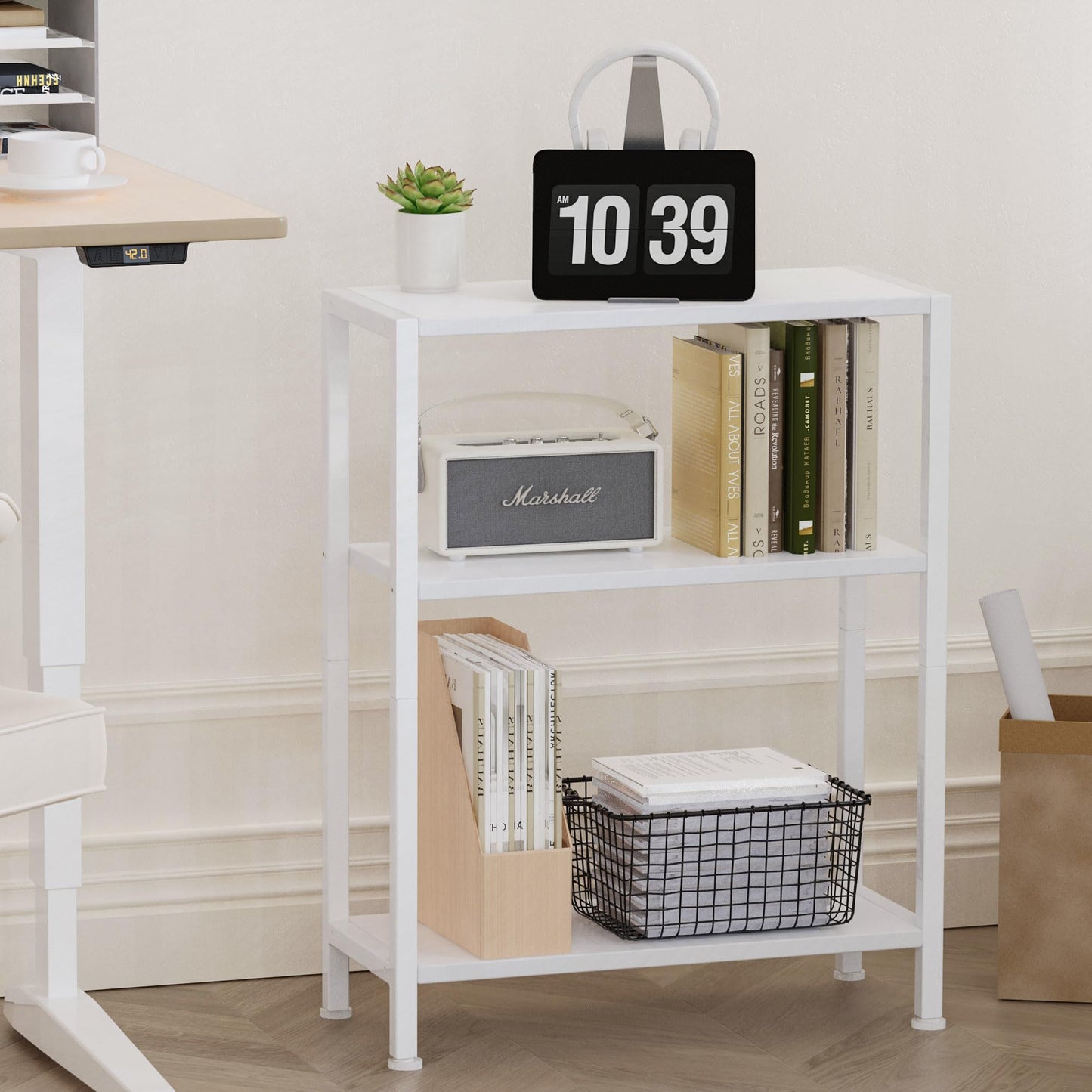 Vantimo Beistelltisch, Kleiner Beistelltisch, Sofa Beistelltisch für schmale Räume, Schlanker Beistelltisch, Nachttisch, für Wohnzimmer Schlafzimmer Büro