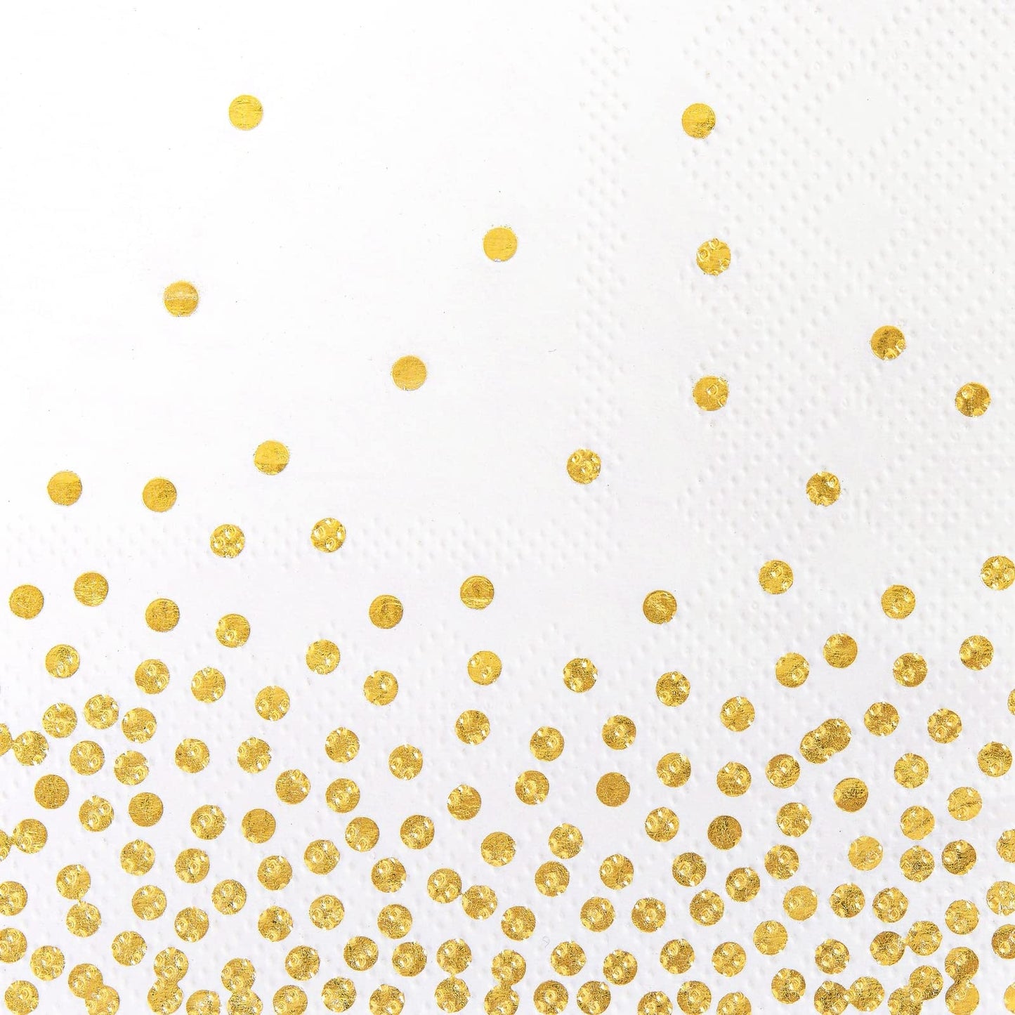 Juvale Einweg-Papierservietten (Set, 100 Stück) - 3-Lagig, Cocktailservietten - Für Partys, Feste - Weiß/Goldfarbenes Konfetti, 12,7 x 12,7 cm