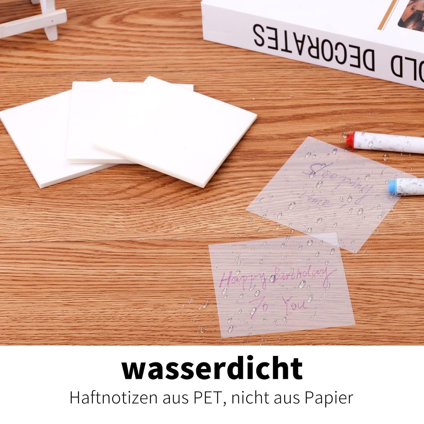 ZITFRI Haftnotizen Klebezettel transparent 400 Zettel 75x75mm, Haftnotiz Notizzettel durchsichtig Sticky Notes Haftnotizen Notes wasserfest Selbstklebend Klebezettel Papier für Schule Büro Zuhause