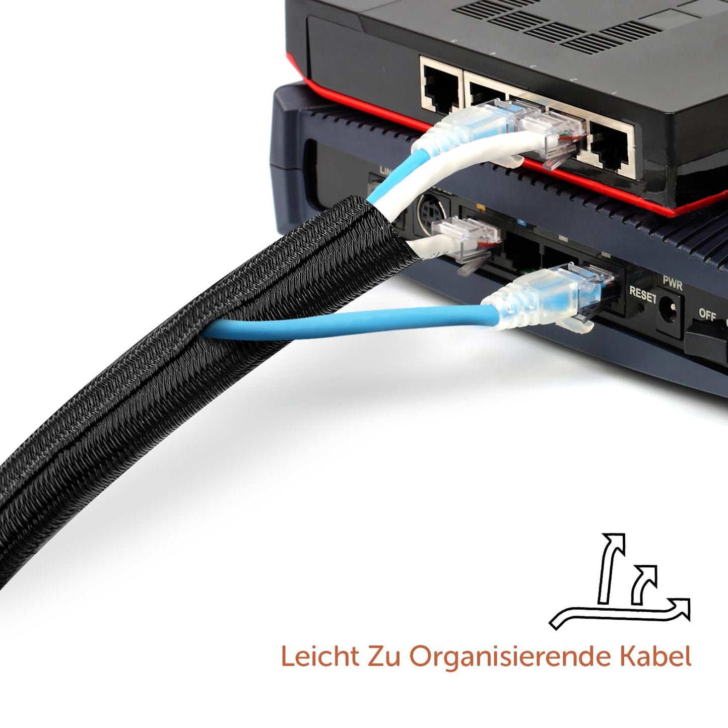 shinfly 13mm-3m Kabelschlauch Selbstschließend Schwarz, Kabelmanagement, Flexibler Kabelkanal für TV und Computer, Versteckten Kabelschutz und Kabelverwaltung
