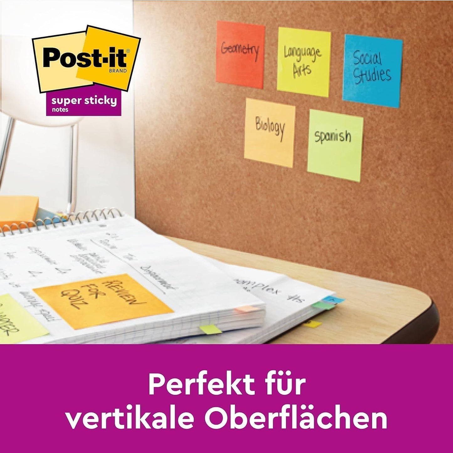Post-it Super Sticky Notes, Carnival Collection, Carnival, 76 x 127 mm, 6 Blöcke a 90 Blatt