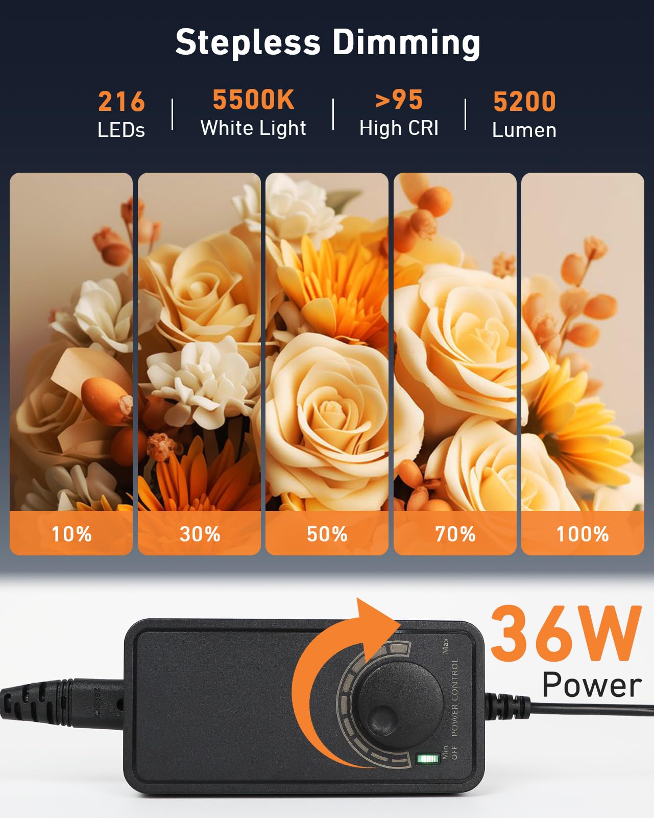 DUCLUS Fotobox zum Produktfotografie, 50x50x50cm Faltbare Fotostudio Set mit 216 LED Beleuchtung und 6 PVC Hintergründe für Schmuck-/Handwerks-/Kleinobjektfotografie