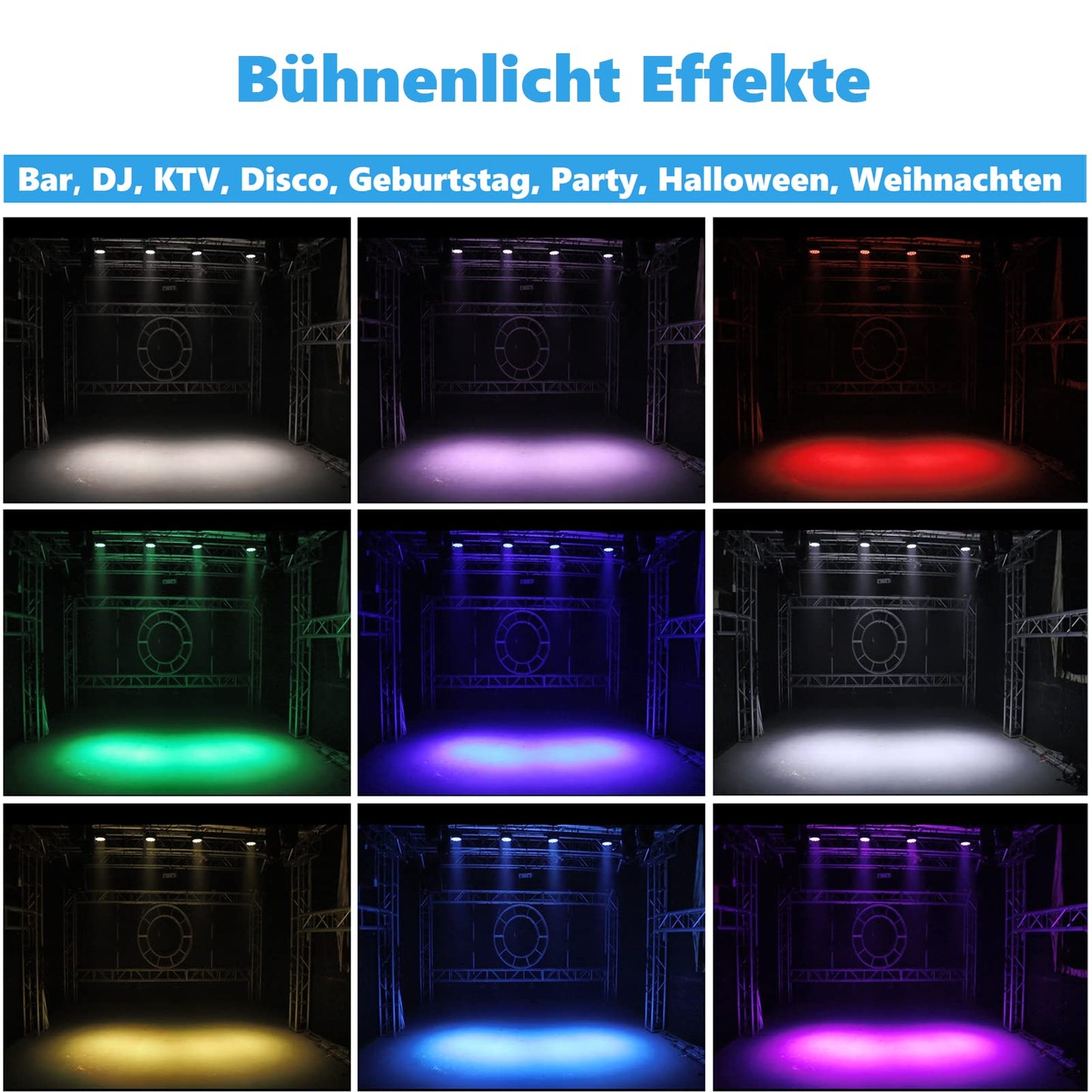 4PCS RGBW LED Par Licht, HOLDLAMP 84W Par Scheinwerfer mit Sound Aktivierung, DMX 4/8CH Bühnenlicht Strahler für Bar DJ Disco Geburtstag Party
