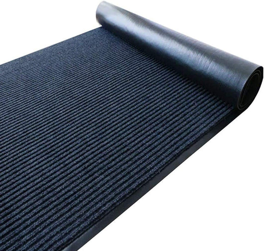uyoyous 90x300cm Teppich Läufer Flur Fußmatte Schmutzläufer mit Rutschfester Rücken Schmutzfangmatte Teppichläufer für Räumen, Korridoren, Eingangsbereichen - (Grau, Rechteck)