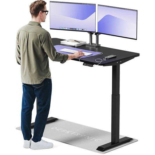 Desktronic HOME-ONE höhenverstellbarer Schreibtisch 140x70 cm schwarz elektrisch