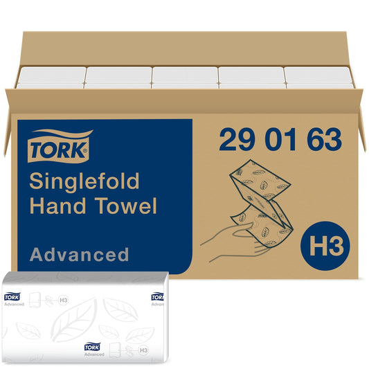 Tork Zickzack Papierhandtücher Advanced 290163 H3 Falthandtücher 2-lagig weiß saugfähig reißfest FSC-zertifiziert 15 x 250 Stück