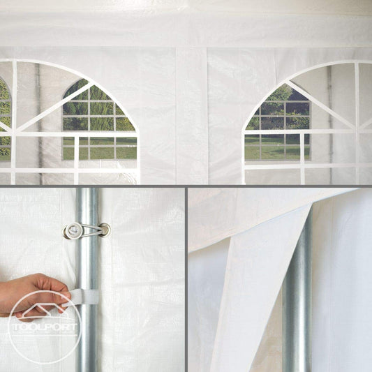 TOOLPORT Hochwertiges Partyzelt 3x6 m Pavillon Zelt PE Plane 450 N Gartenzelt Festzelt Wasserdicht weiß