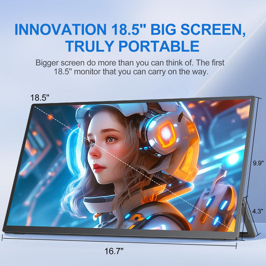 EVICIV Portable Monitor Touchscreen 18,5 Zoll 120Hz Tragbarer Monitor FHD 1080P Mobiler Monitor Mini Monitor mit VESA & Standfuß Mini HDMI Type-C für Laptop/PC/Phone