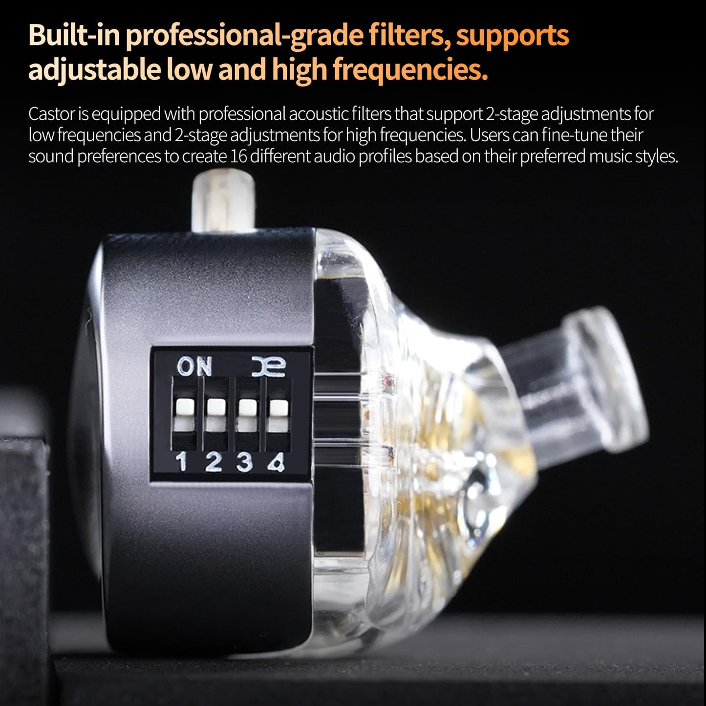 KZ Castor In Ear Monitor, Dual Dynamic Treiber, kabelgebundenes HiFi IEM, verbesserte Bass Sound abstimmung für In-Ear-Kopfhörer, abnehmbares 2-poliges Kabel (schwarz verbesserter Bass,kein Mikro)