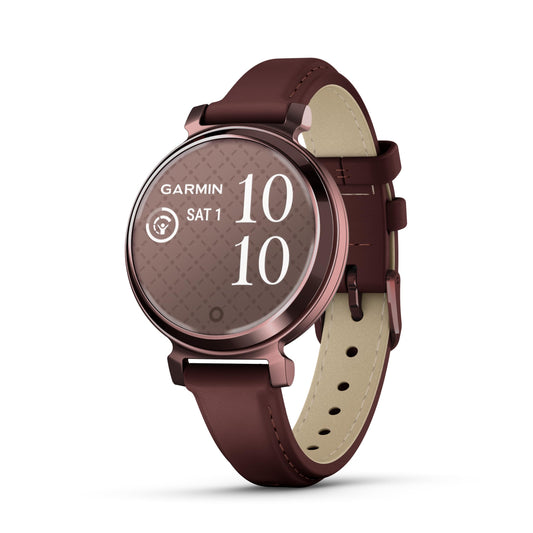 Garmin Lily 2 Smartwatch, klein und elegant, verstecktes Display, gemustertes Objektiv, Akkulaufzeit bis zu 5 Tage, Maulbeere