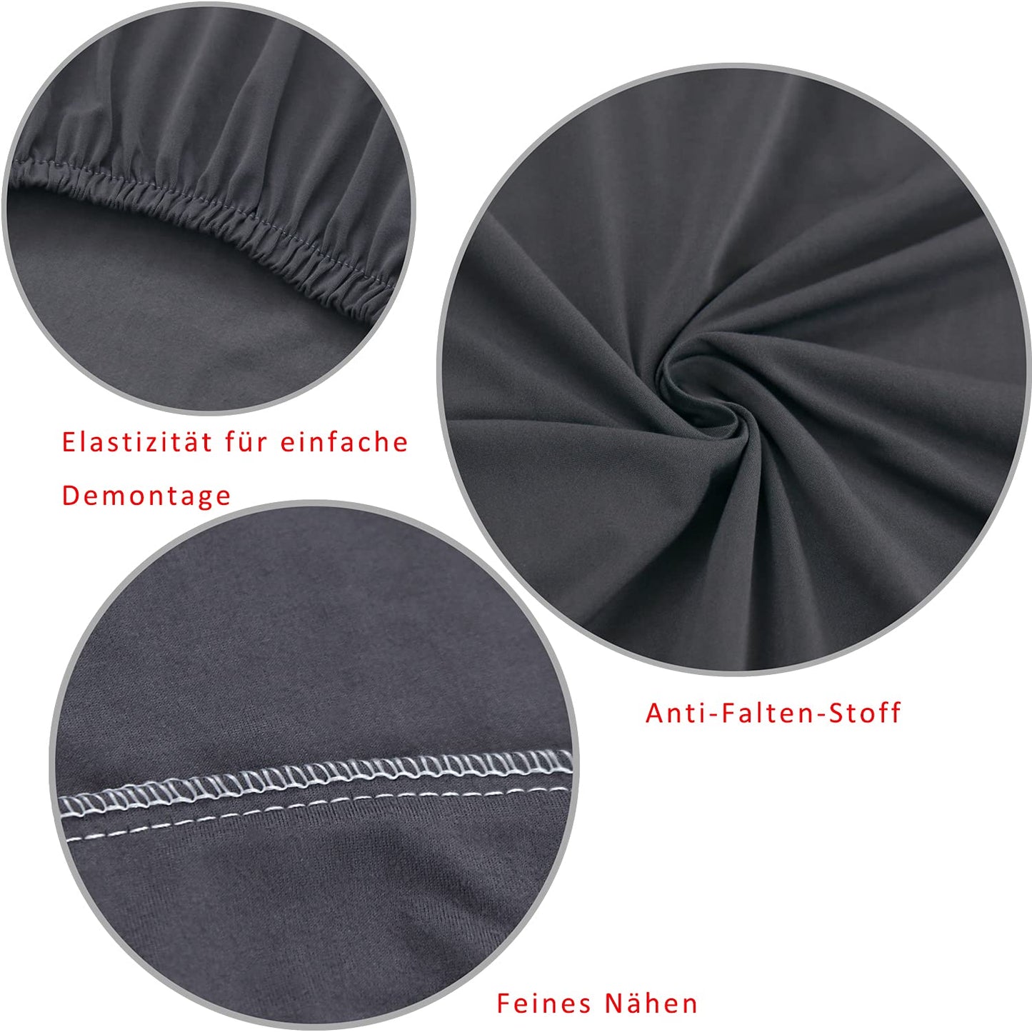 MOLVCE Hussen für Stühle 4er Set Stretch Stuhlhussen Universal Stuhlhusse aus Polyester Stuhlbezug für Esszimmer, Hotel, Bankett, Partys Deko, Hochzeit, Dunkelgrau
