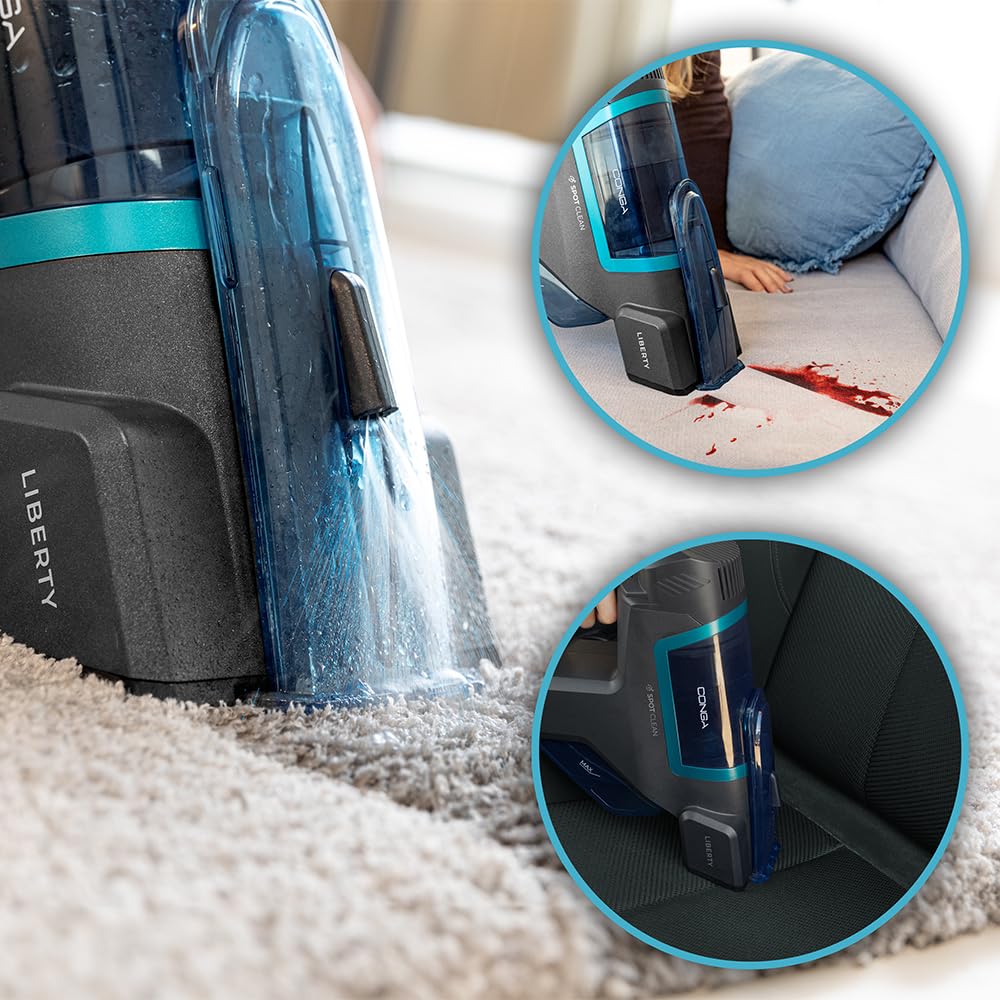 Cecotec Conga Hand Carpet&Spot Clean 2500 Polsterstaubsauger, 50W, 3-in-1: Sprüht, Reinigt und Saugt, Flüssigkeiten und Feststoffe, 2 Tanks, je 350 ml für Schmutz-und sauberes Wasser, Autonomie 25 Min