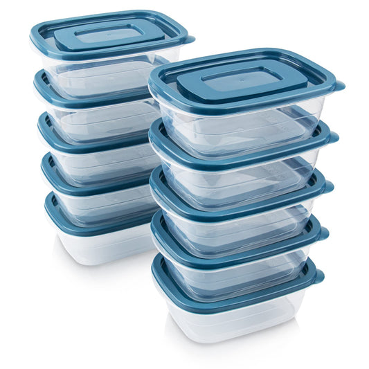 EFISH 10PCS Rechteck Kunststoff Portion Box Sets mit Deckel.Food Aufbewahrungsbox, Behälter, Lebensmittellagerung, Lebensmittelbehälter,500 ML Pro Box.